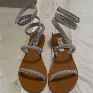 Steve Madden Silver Rhinestone Sandals